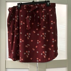 Red floral skirt by Loft Outlet